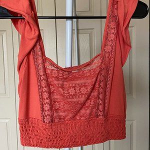 Coral Crop Top